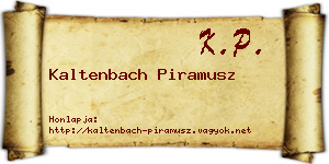 Kaltenbach Piramusz névjegykártya